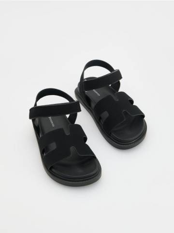 Reserved - Босоніжки зі штучної замші - чорний - 705DL-99X