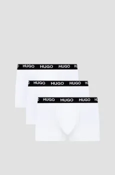 Мужские белые боксеры (3 шт) Белый S HUGO 50435463;100