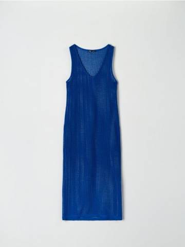 Міді сукня з леопардовим принтом - синій Міді сукня з леопардовим принтом - синій