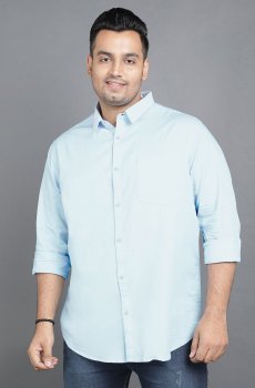 NEON CHILLIE Plus Size Cotton Linen Pocket Detail Smart Slim Fit Shirt
