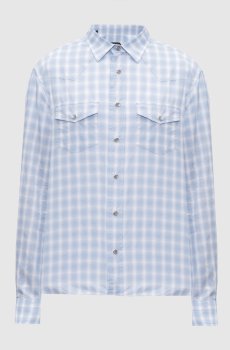 Голубая рубашка в клетку