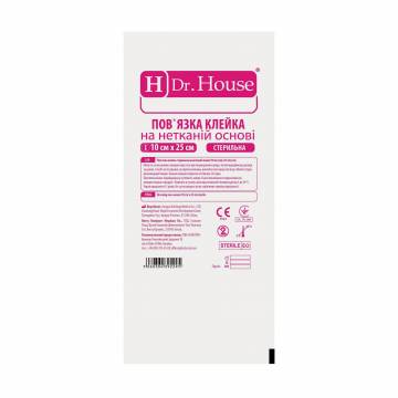 Клейкая повязка на нетканой основе Dr. House стерильная, 10*25 см, 1 шт