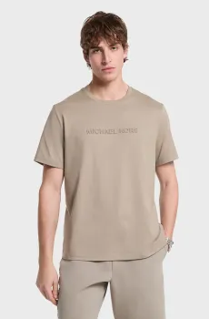 Мужская бежевая футболка EMBOSSED LOGO TEE Бежевый S Michael Kors CF4529H1V2