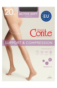 Колготки женские Conte elegant Астіѵе Soft с утягивающими шортиками 20 DEN, Nero, размер 4
