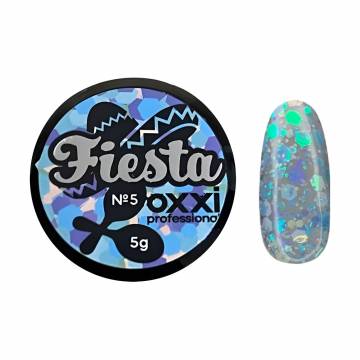 Глиттерный гель для маникюра Oxxi Professional Fiesta Glitter Gel 05, 5 г