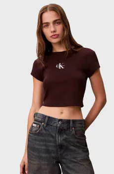 Женский коричневый топ MONOLOGO Коричневый S Calvin Klein Jeans LV047AB802
