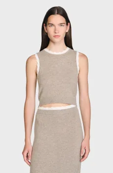 Женский бежевый шерстяной джемпер Бежевый L Sandro SFPPU02644_Caramel