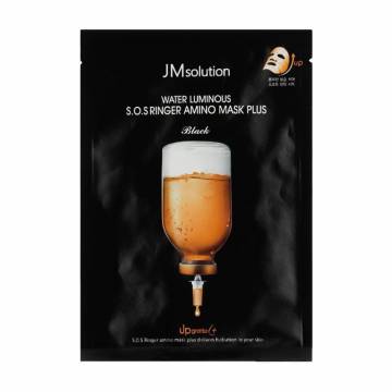 Ампульная тканевая маска для лица JMsolution Water Luminous S.O.S. Ringer Amino Mask Black с аминокислотами, 28 мл Ампульная тканевая маска для лица JMsolution Water Luminous S.O.S. Ringer Amino Mask Black с аминокислотами, 28 мл