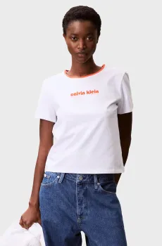 Женская белая футболка SS RETRO LOGO Белый XS Calvin Klein Jeans LV047C821G