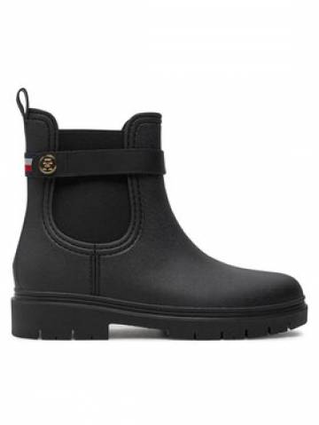 Tommy Hilfiger Гумові чоботи Th Stud Rubberised Rainboot FW0FW08168 Чорний Tommy Hilfiger Гумові чоботи Th Stud Rubberised Rainboot FW0FW08168 Чорний