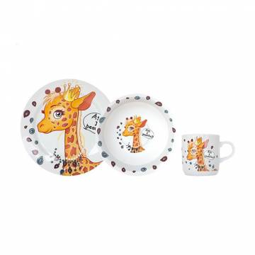 Детский набор посуды Limited Edition Pretty Giraffe (чашка, 230 мл + тарелка обеденная, 18 см + тарелка суповая, 15 см) (YF6025) Детский набор посуды Limited Edition Pretty Giraffe (чашка, 230 мл + тарелка обеденная, 18 см + тарелка суповая, 15 см) (YF6025)