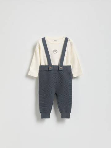 Reserved - Бавовняний комплект - темно-сірий - 569BF-90X