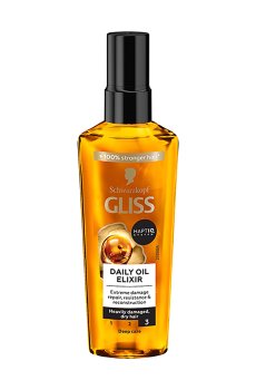 Ухаживающий Oil-эликсир Gliss с маслом Арганы и витамином Е, для сильно поврежденных и сухих волос, 75 мл