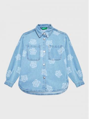 United Colors Of Benetton Джинсова сорочка 5VUGCQ01C Блакитний Oversize United Colors Of Benetton Джинсова сорочка 5VUGCQ01C Блакитний Oversize