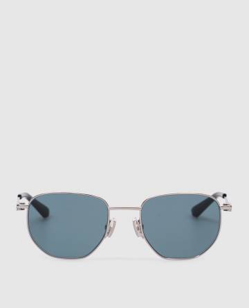 Серебряные солнцезащитные очки Split Panthos