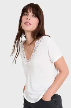 Женский белый льняной топ Белый 40 Naf Naf CENT128E