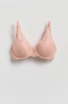 Reserved - Мереживний бюстгальтер пуш-ап - пильно-рожевий - 728HQ-39X