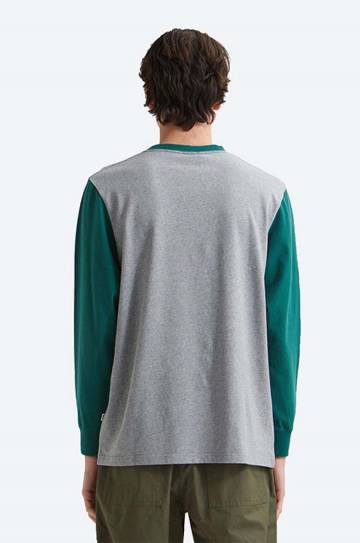 Хлопковый лонгслив Wood Wood Mark IVY Longsleeve цвет серый с принтом 12135401.2489-WHITE Хлопковый лонгслив Wood Wood Mark IVY Longsleeve цвет серый с принтом 12135401.2489-WHITE