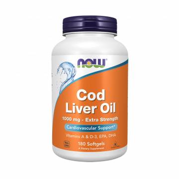 Масло печени трески NOW foods Cod Liver Oil 1000 мг, 180 капсул Масло печени трески NOW foods Cod Liver Oil 1000 мг, 180 капсул