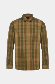 Мужская кемел рубашка Бежевый L HUGO 10038