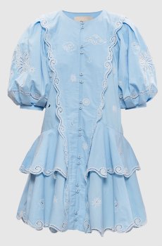 Голубое платье Maizy с вышивкой