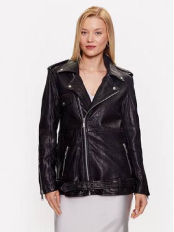 Bruuns Bazaar Шкіряна куртка Inaya BBW3378 Чорний Oversize Bruuns Bazaar Шкіряна куртка Inaya BBW3378 Чорний Oversize