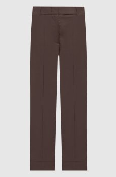 Коричневые брюки с отворотами
