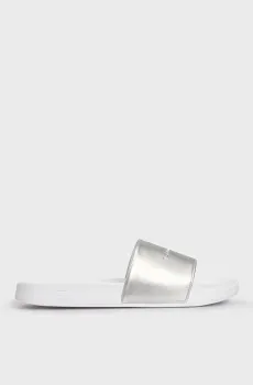 Женские серебристые слайдеры METALLIC Серебряный 41 Tommy Hilfiger FW0FW06834