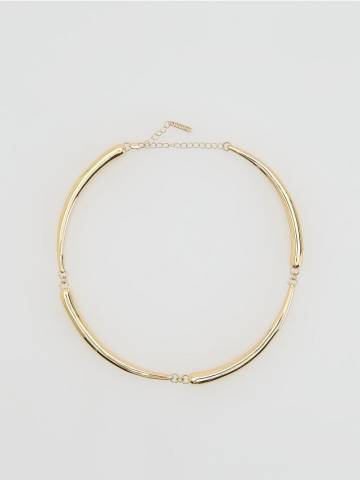 Reserved - Намисто з комбінованих елементів - золотий - 260FD-GLD