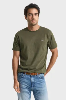 Мужская оливковая футболка SHIELD Оливковый M Gant 2003184