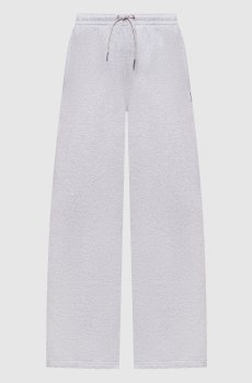 Серые меланжевые утепленные спортивные штаны