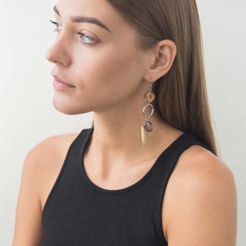 Серьги с агатом 184с9 Серьги с агатом 184с9