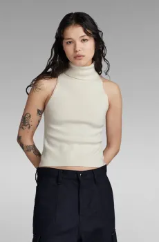 Женский белый топ NY RAW slim top s/l Белый M G-Star RAW D24007,D487