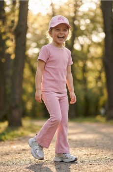 Ребриста футболка з ефектом прання - рожевий