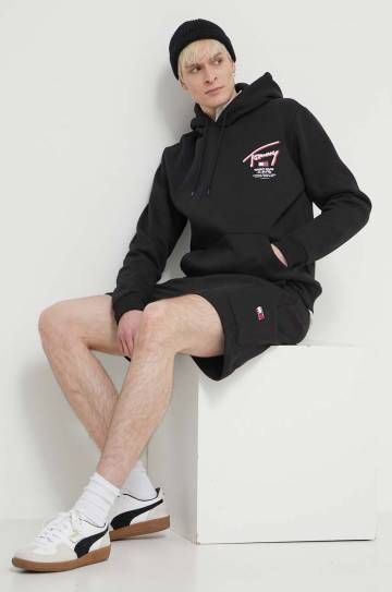 Хлопковые шорты Tommy Jeans цвет чёрный Хлопковые шорты Tommy Jeans цвет чёрный