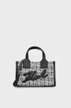 Женская черная твидовая сумка Черный ONESIZE Karl Lagerfeld 246W3014