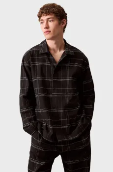 Мужская черная рубашка в клетку L/S BUTTON DOWN Черный S Calvin Klein 000NM2696E