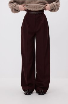 Reserved - Штани з ременем - бордовий - ZR460-53M
