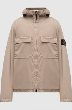 Бежевая куртка с логотипом