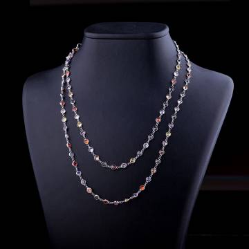 Серебряное колье с цветными фианитами 18571 Серебряное колье с цветными фианитами 18571