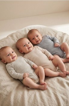 Бавовняне боді з рубчастого трикотажу 3 pack - сірий