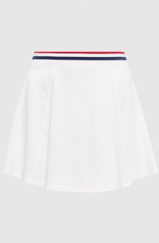 Белая юбка мини с нашивкой эмблемы
