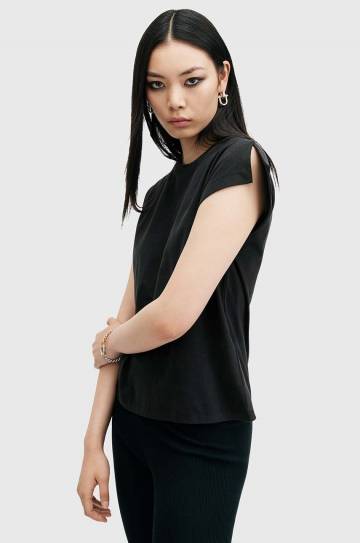 Хлопковая футболка AllSaints RUE TEE женская цвет чёрный W185JB Хлопковая футболка AllSaints RUE TEE женская цвет чёрный W185JB