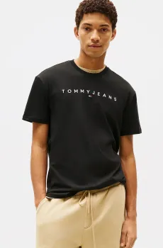 Мужская черная футболка REG LINEAR LOGO Черный M Tommy Jeans DM0DM20744