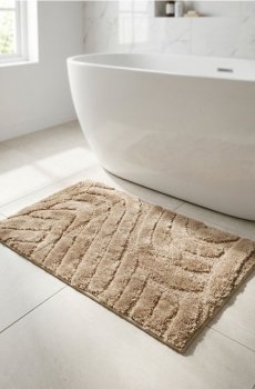 Килимок для ванної з тисненим візерунком - коричневий