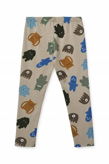 Детские леггинсы Liewood цвет бежевый с узором