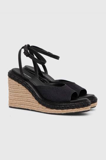 Сандалии Calvin Klein WEDGE SANDAL 70 MONOCQ цвет чёрный HW0HW01961 Сандалии Calvin Klein WEDGE SANDAL 70 MONOCQ цвет чёрный HW0HW01961