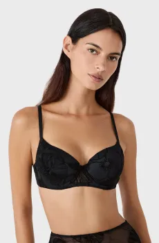 Женский черный бюстгальтер с тонкой чашкой BADINAGE Черный 80D Etam 6554338