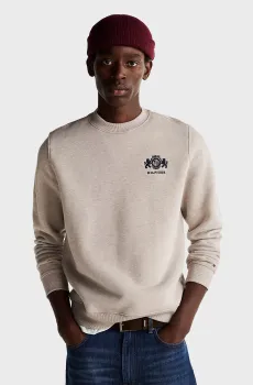 Мужской светло-серый свитшот SMALL CREST EMRBO Серый S Tommy Hilfiger MW0MW35528