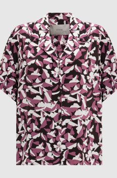 Розовая блуза из шелка в принт